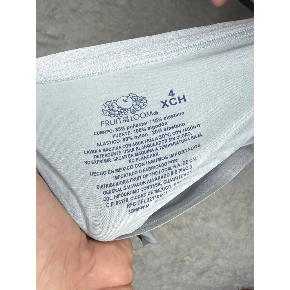 NWT Fruit of the Loom Microfiber Bikini Panty Gray Size 4/XS